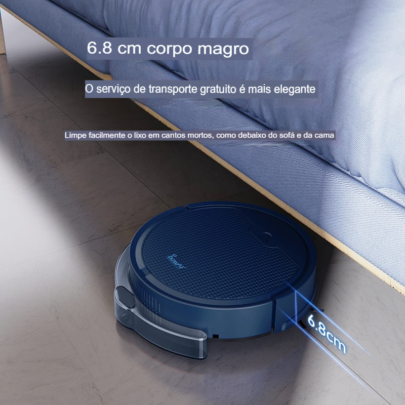 Robô de limpeza residencial inteligente, varredor automático, esfregão, aspirador de pó e recipiente para água