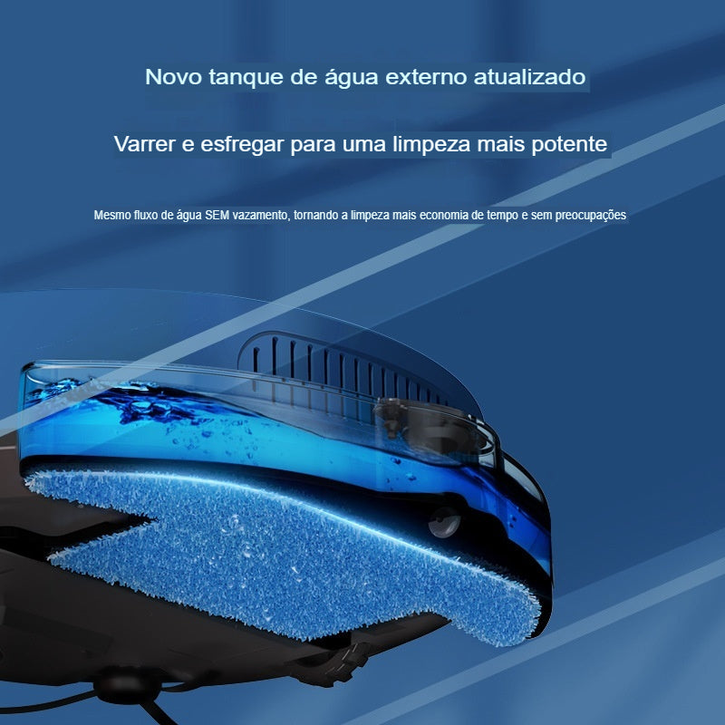 Robô de limpeza residencial inteligente, varredor automático, esfregão, aspirador de pó e recipiente para água