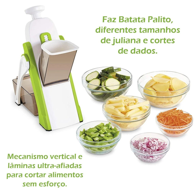 Fatiador 5 Funções Corta de Diferentes Formatos e Tamanhos Mecanismo vertical com Laminas Ultra Afiadas
