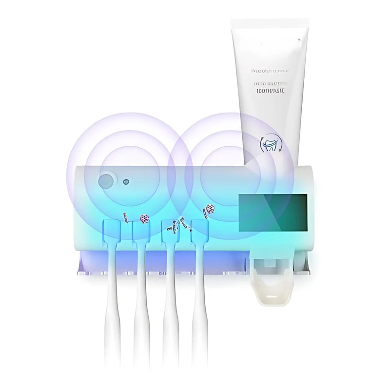 Suporte automático antibacteriano luz UV esterilizador escova de dentes pasta aplicador suporte banheiro