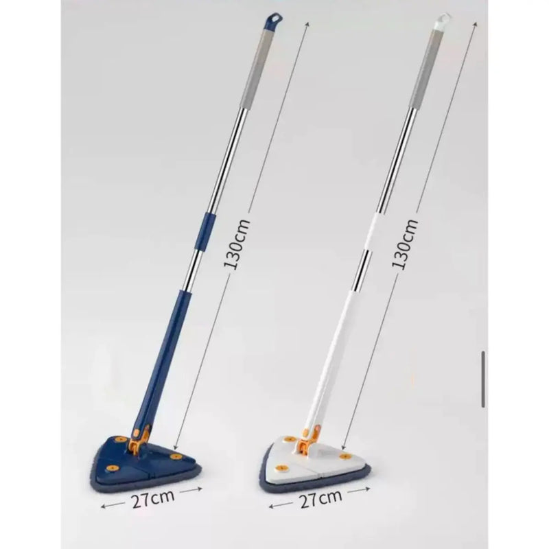 Mop Giratório Limpeza Triangular Mop Banheiro Piso Janela Teto Ajustável 360° com 2 Recargas