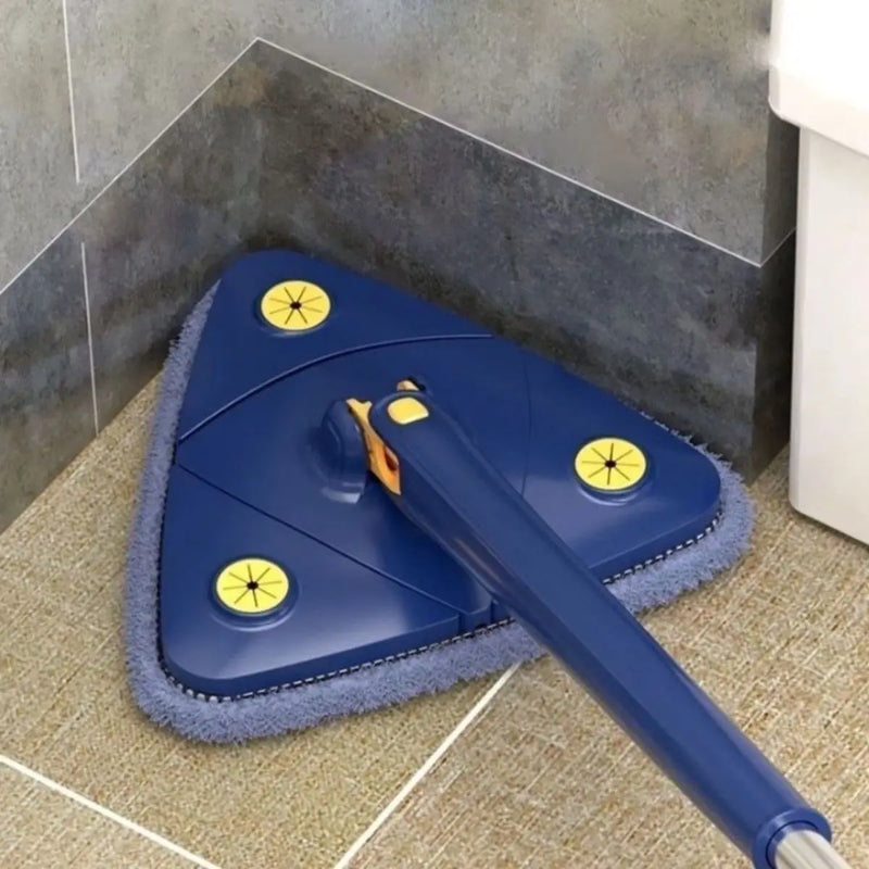 Mop Giratório Limpeza Triangular Mop Banheiro Piso Janela Teto Ajustável 360° com 2 Recargas