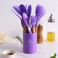 Kit Colher De Silicone Para Cozinha Conjunto De Utensílios De Cozinha De Madeira 12 Peças