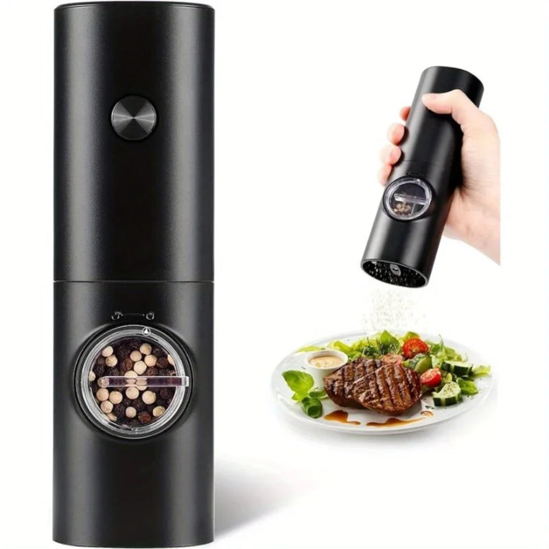 Moedor Elétrico Sal Pimenta Temperos Ajuste Automático Condimentos Moagem Prático Compacto
