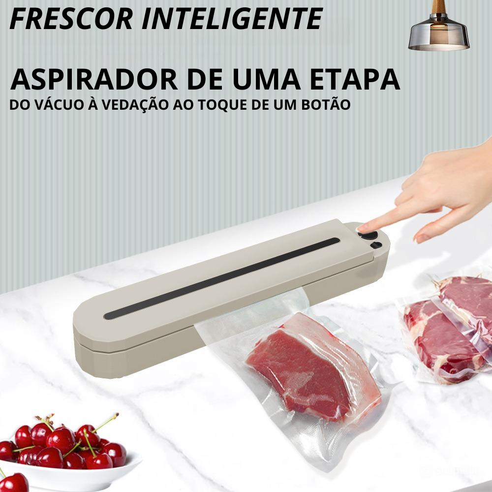 Selador a vácuo compacto para uso doméstico, pequeno eletrodoméstico de cozinha para preservação de alimentos