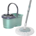 Balde Mop Giratório Mop 360 Limpeza 12L Cesto Inox 1,10M Cabo Prático Resistente Multifuncional Pisos Casa Cozinha